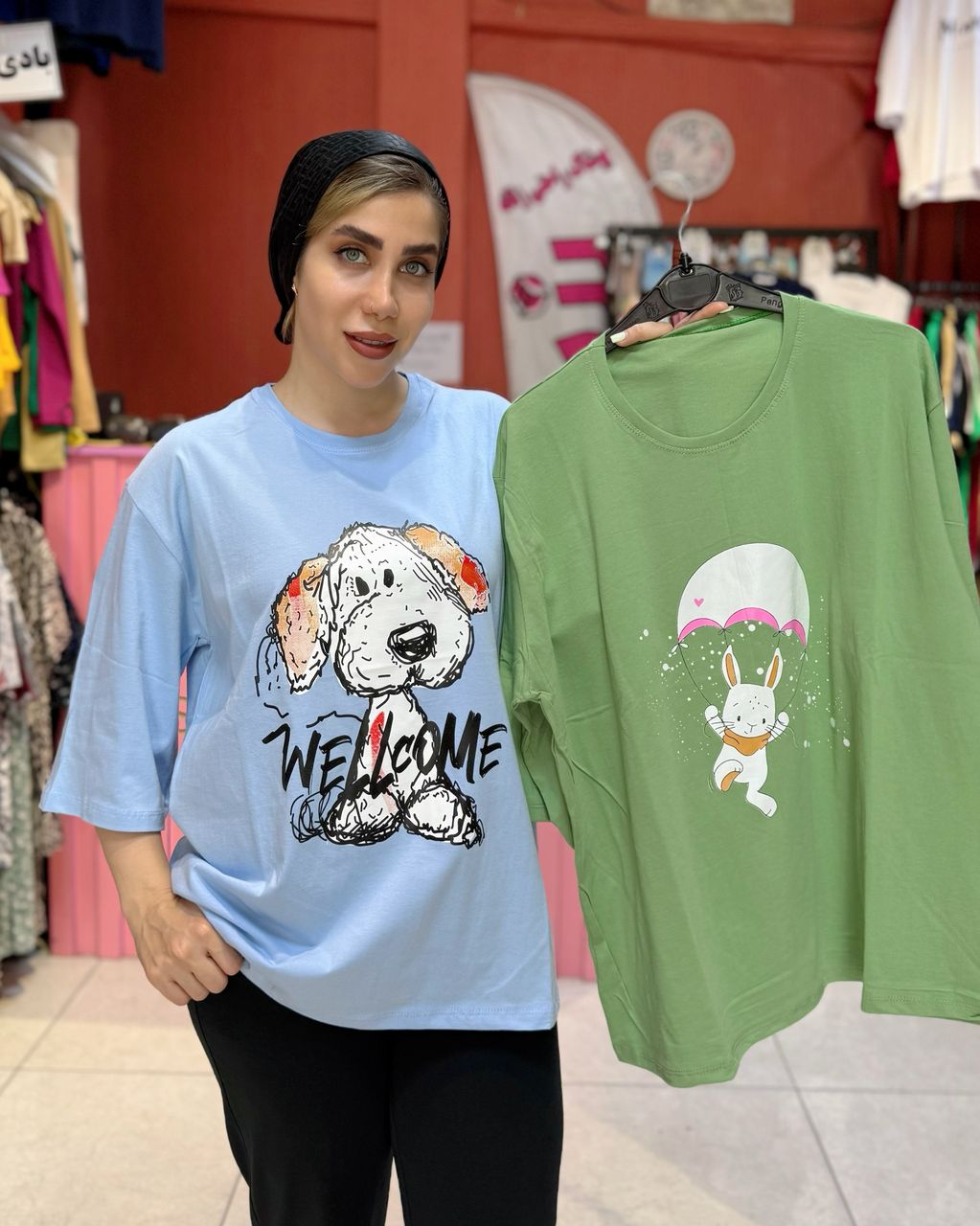 تیشرت باکسی خرگوش و هاپو