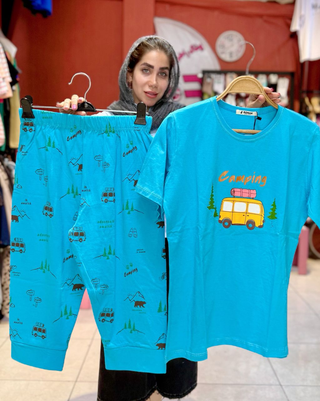 ست تیشرت شلوارک کمپ