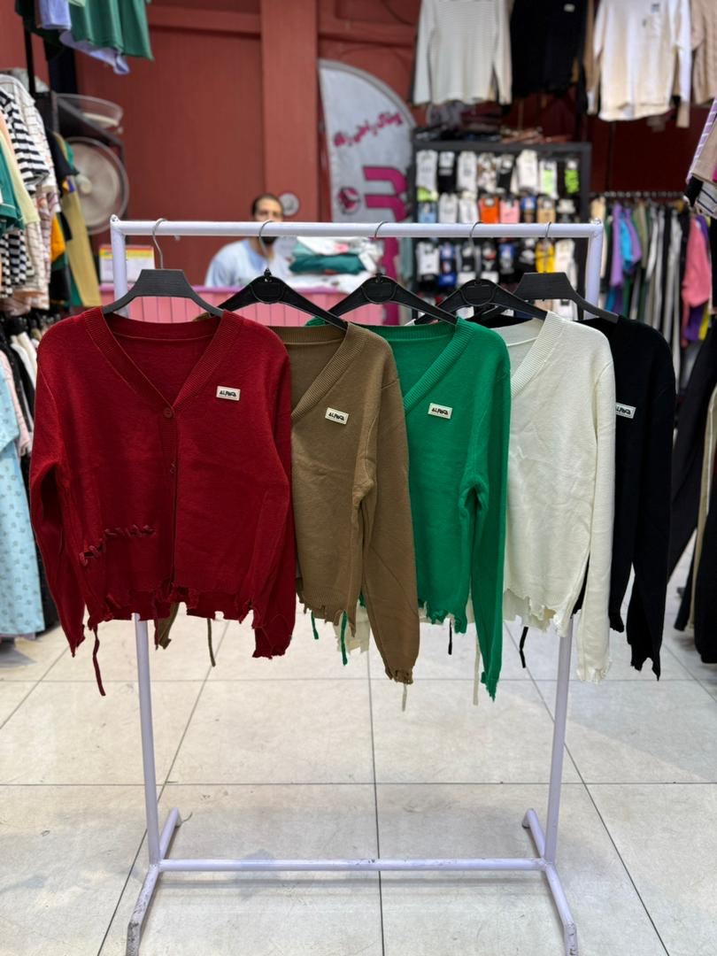 کراپ ژاکت  بافت زاپدار