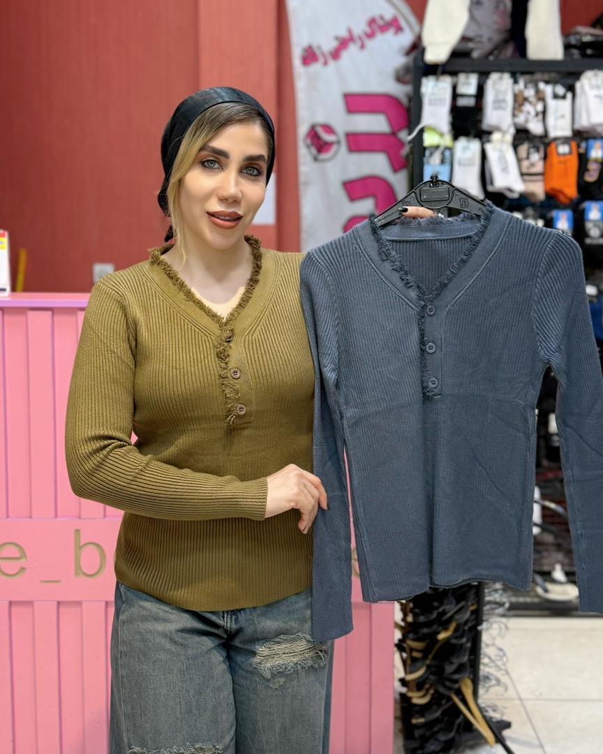 بافت یقه هفت جلو دکمه