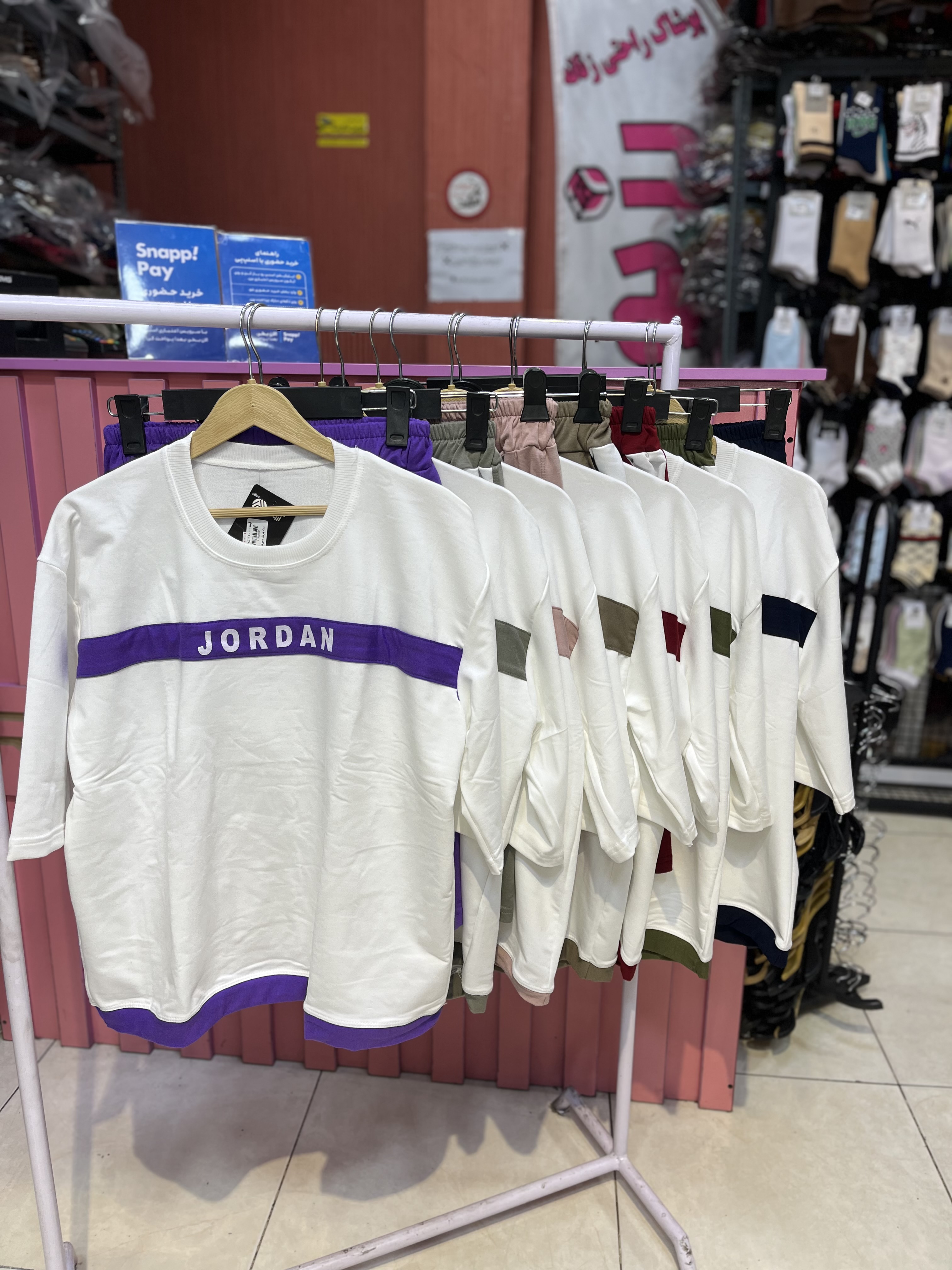 ست تیشرت باکسی و شلوارک جردن
