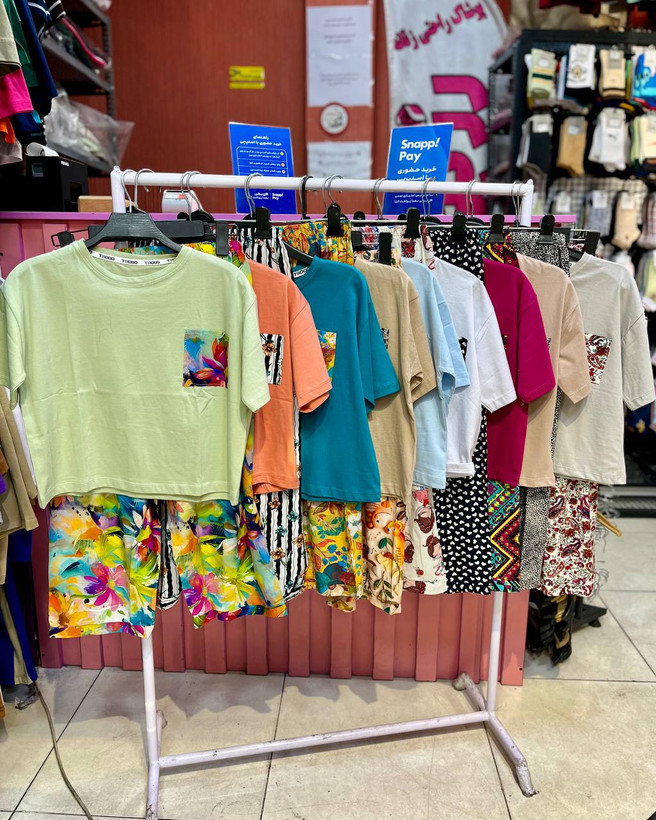 ست کراپ شلوارک ترکیبی